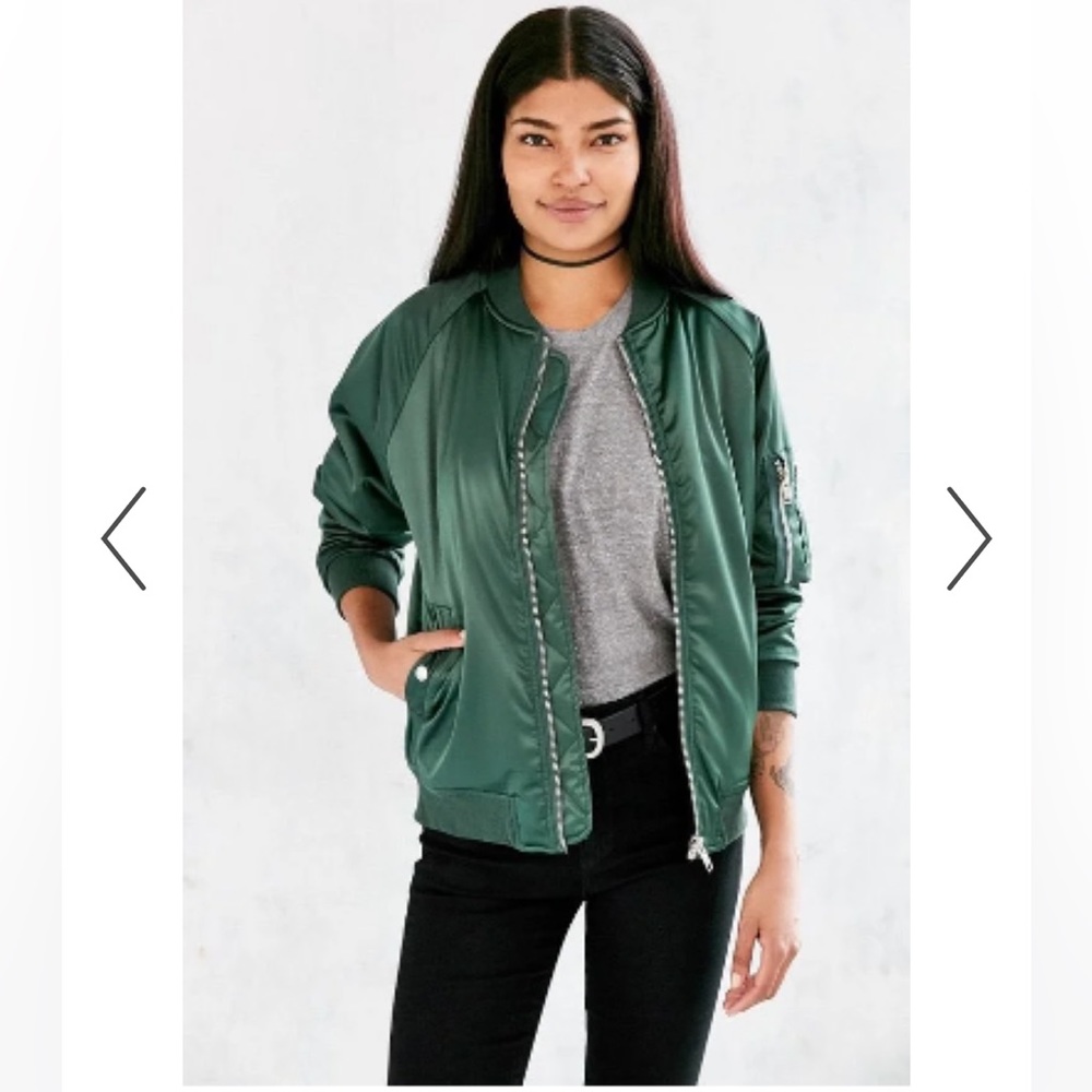 Unif Urban Outfitters green bomber jacket medium
